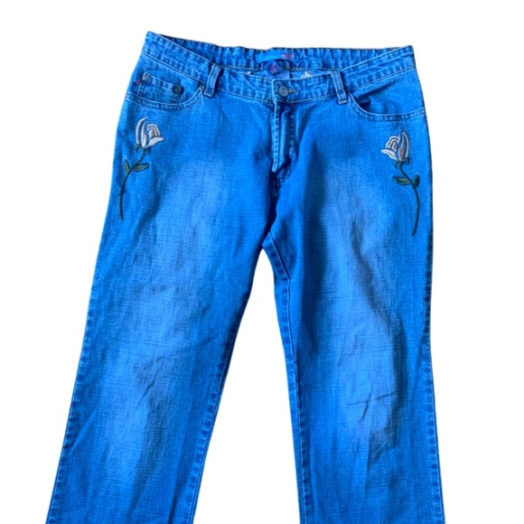 9 for $10 M&M Apollo Floral Print Jeans Embroidered Western Rodeo Denim 13/14 - Picture 4 of 15